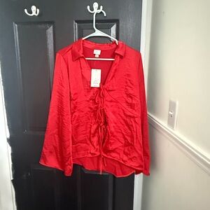 A New Day Vibrant Red Blouse